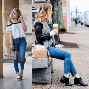 Mother Stunner Zip Ankle Fray jeans size‎ 25 high rise cropped skinny